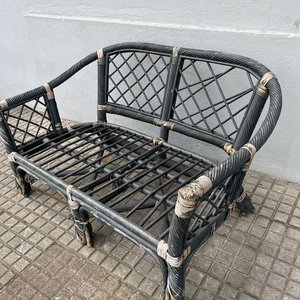 Sillón de Ratan para Dos Cuerpos Color Negro - imagen 3