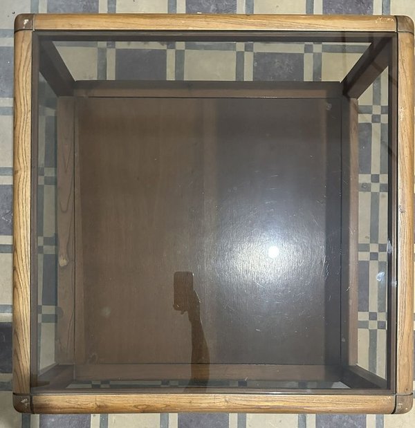 MESA RATONA DE MADERA CON VIDRIO - imagen 1