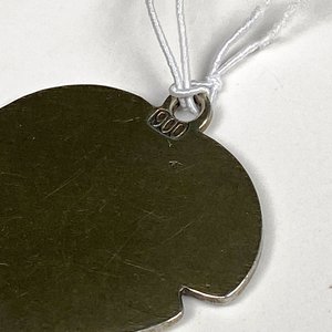 Colgante Art Nouveau en Plata y Esmalte con Perfil Femenino - imagen 4