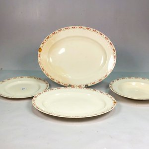 Cuatro Fuentes Ovales de Porcelana Inglesa Alfred Meakin con Borde Floral - imagen 2