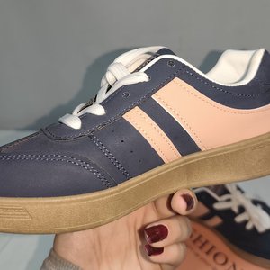 Zapatillas Deportivas Azul y Rosa Eco Cuero Talle 36 (35 UY) Nuevas - imagen 3