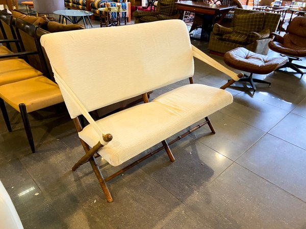 Banco o Sillón Plegable Tapizado Beige Estilo Nórdico