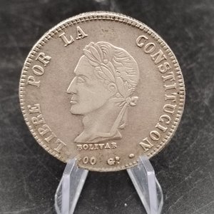 Moneda de Plata Boliviana 8 Soles 1862, Ceca Potosí, Ensayador FP - imagen 3