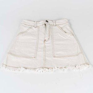 Lote siguiente: Pollera de Jean Blanca Pastiche Talle XS