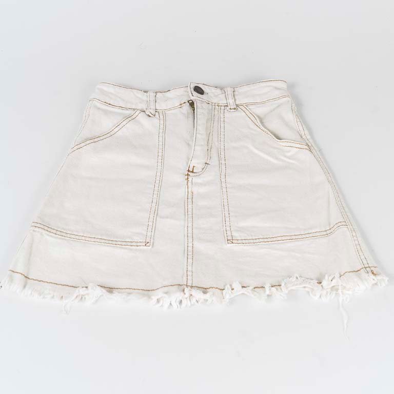Pollera de Jean Blanca Pastiche Talle XS
