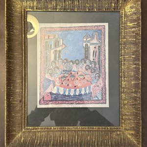 Lote de 2 Cuadros Enmarcados: Última Cena Armenia y Verónica de Memling - imagen 5