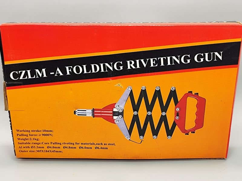 Remachadora tipo fuelle CZLM con 3 boquillas y estuche
