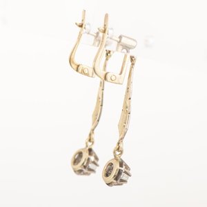 Par de Caravanas de Oro 18k y Platino con Brillantes - imagen 2