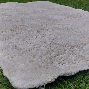 Alfombra Beige Suave Mullida Fibra Sintética 160x230 cm - imagen 2