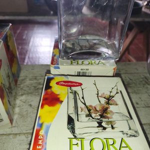 Lote siguiente: 4 Floreros Cuadrados Transparentes de Vidrio