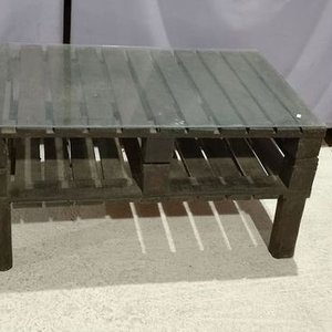Mesa Ratona de Palets Pintada con Tapa de Vidrio - imagen 2