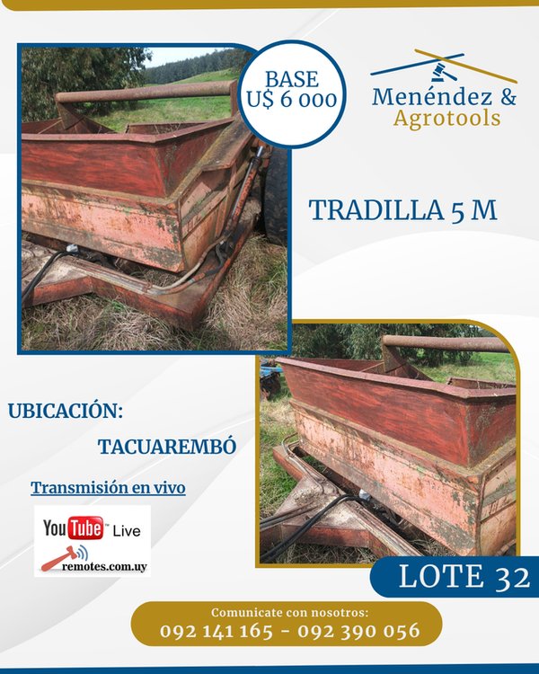 Tradilla Pampa 5 M para Maquinaria Agrícola