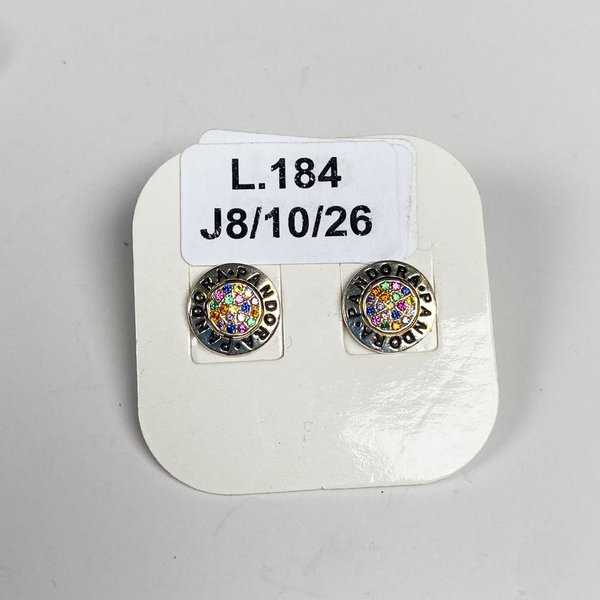 Par de Caravanas Plata con Piedras Multicolor Pandora