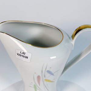 Jarra de Porcelana Bavaria Edelstein Blanca con Hojas y Espigas - imagen 3