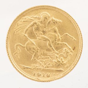 Lote siguiente: Moneda de Oro Británica 1 Libra 1916 - 8g