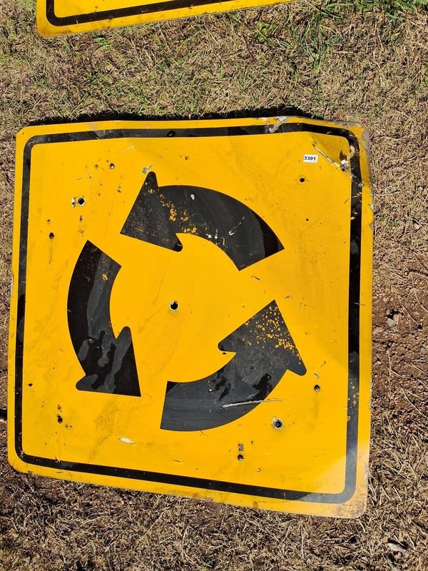 Cartel de señalización de Rotonda