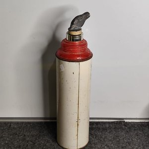 Termo Antiguo de Aluminio Esmaltado con Diseño Floral y Pico de Ave - imagen 2