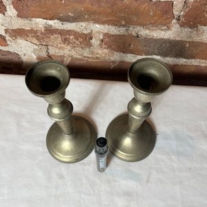 Par de Veladores Antiguos de Platina - imagen 4