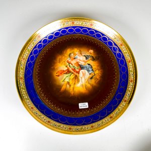 Plato de porcelana Viejo Viena, escena romántica diámetro 34 cm - imagen 2