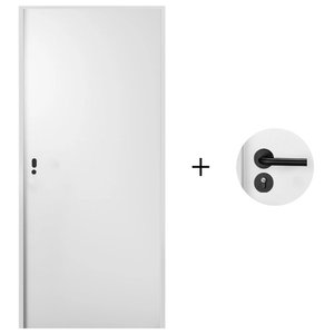 Puerta Interior Blanca Desarmada con Marco, Cerradura y Accesorios - imagen 2