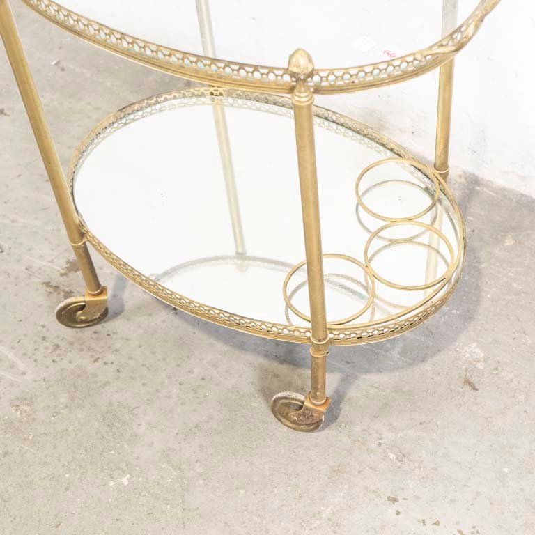 Mesa bar rodante en bronce y metal con detalles de alta calidad - imagen 2