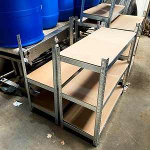 Cinco Estanterías Metálicas Desarmables con Estantes de MDF - imagen 4