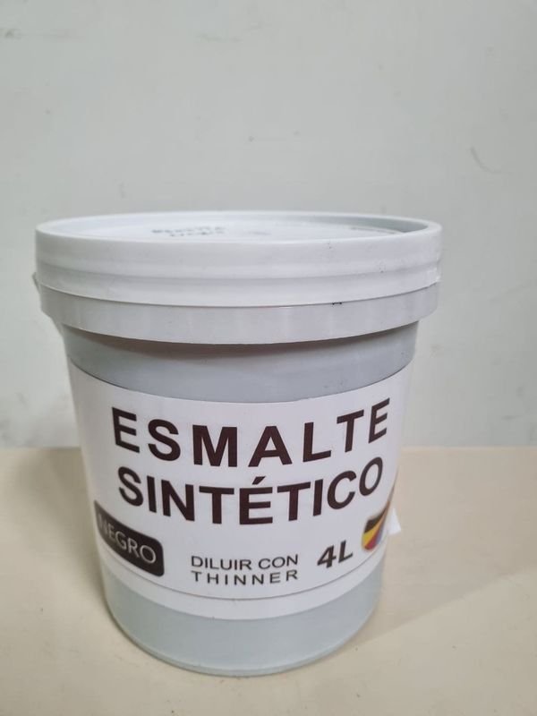 Esmalte Sintético Negro 4 Litros - Acabado Duradero