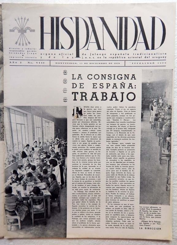 Revista Hispanidad: Publicación de la Falange Española Tradicionalista y de las J.O.N.S. en Uruguay - imagen 3