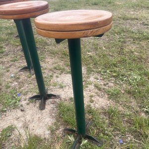 Lote de 6 Taburetes de Madera y Hierro - imagen 4