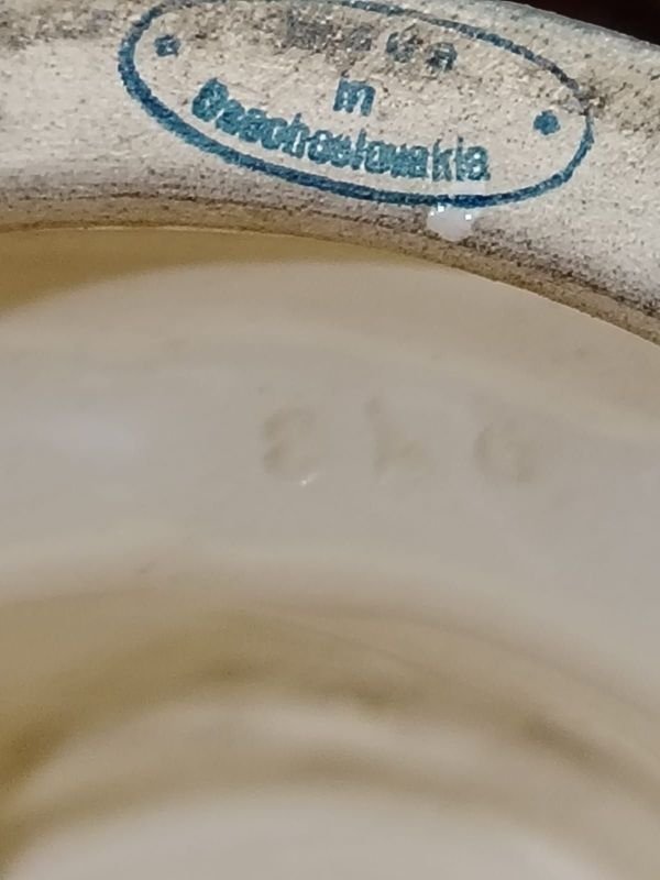 Jarrón de porcelana pintado a mano checoslovaco - imagen 5