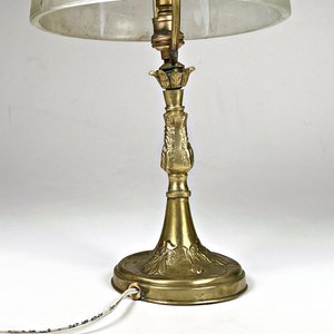 Lámpara de Bronce con Pantalla de Vidrio Esmerilado - Altura 32 cm - imagen 3