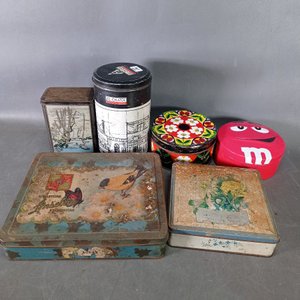 Lote de 6 latas antiguas y decorativas - imagen 3