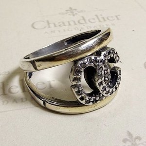Anillo Doble C con Circonias Blancas - Diseño Moderno - imagen 7
