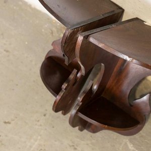 Par de Estantes Esquinero de Madera Oscura - imagen 3