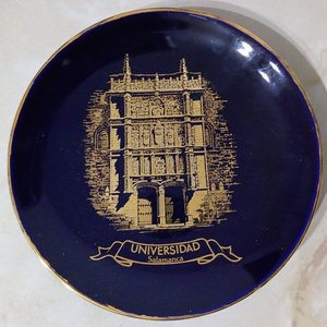 Lote anterior: Platillo Ornamental Porcelana Azul Cobalto Universidad Salamanca Oro Ley