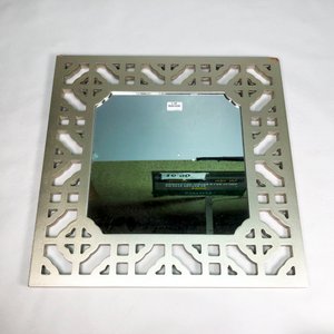 Espejo Cuadrado Blanco Calado Decorativo 40x40 cm - imagen 2