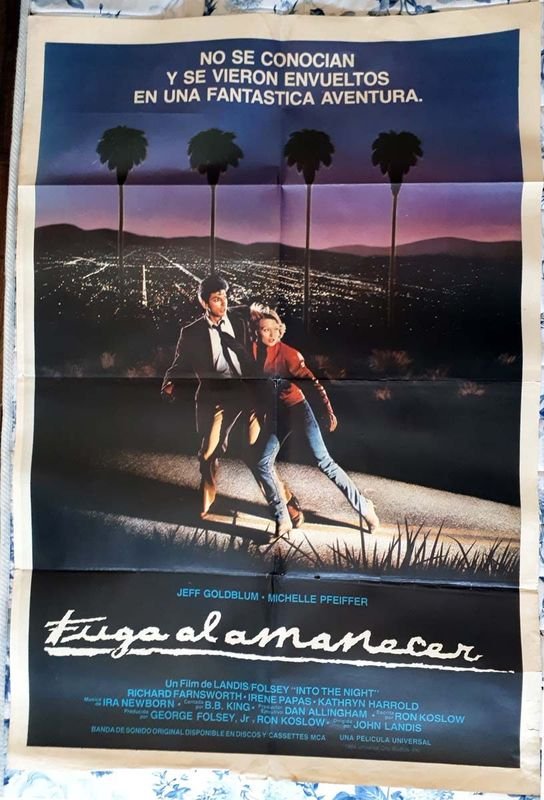 Poster Original "Fuga al Amanecer" (Into the Night) - Jeff Goldblum, Michelle Pfeiffer, 1985