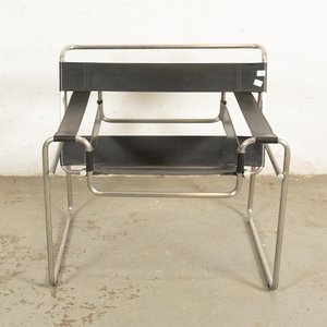 Butaca Diseño Kehlinox Tipo Wassily Estructura Metálica Simil Cuero - imagen 1