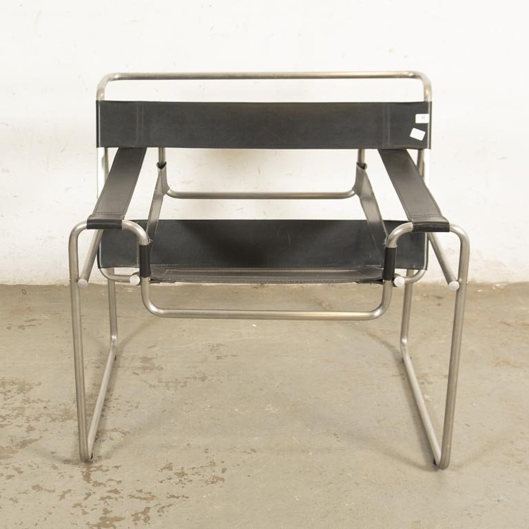 Butaca Diseño Kehlinox Tipo Wassily Estructura Metálica Simil Cuero