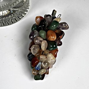 Cuatro piezas decorativas: dos ceniceros de cristal, racimo de piedras y árbol de cuarzo - imagen 6