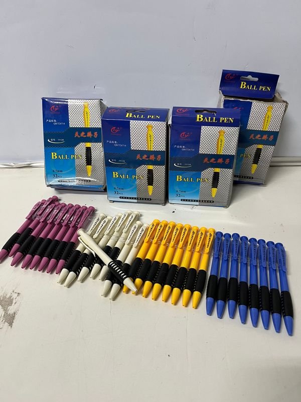 Lote de 128 Lapiceras de Colores (32 por Caja)
