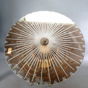 Par de Lámparas de Bronce con Vidrio Tallado y Ocho Luces - imagen 3