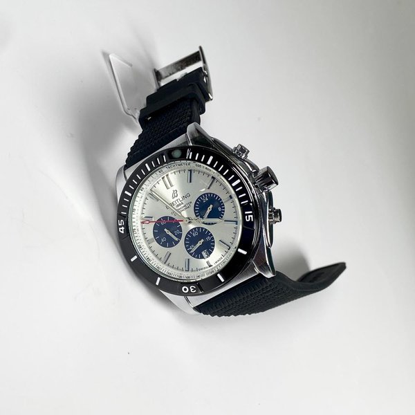 Reloj Breitling Caballero Cronógrafo Malla Goma Funciona