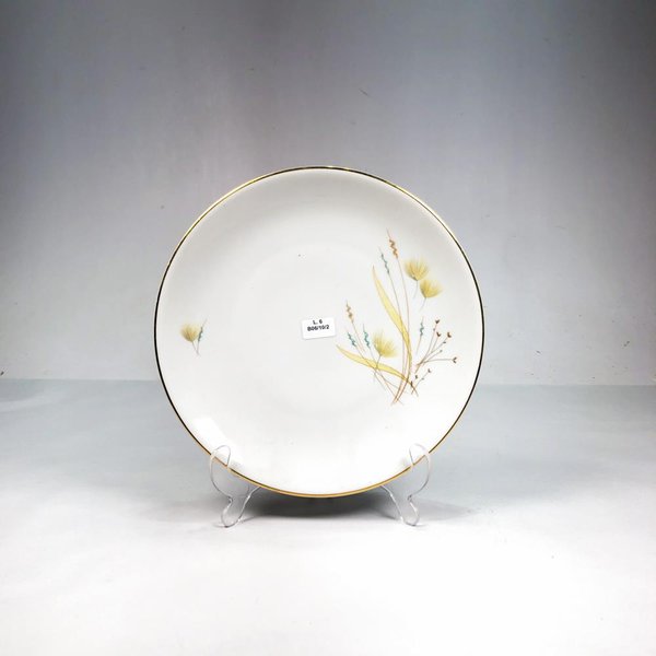 Plato de Porcelana Alemana Blanco con Diseño Floral y Borde Dorado - imagen 1