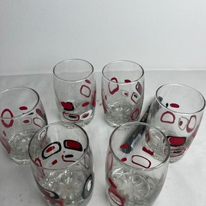Juego de 6 Vasos de Vidrio Pintados a Mano con Diseño Abstracto - imagen 6