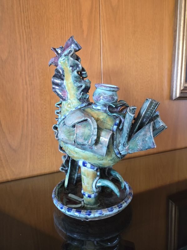 Figurita de cerámica de gallo, posiblemente nacional - imagen 4