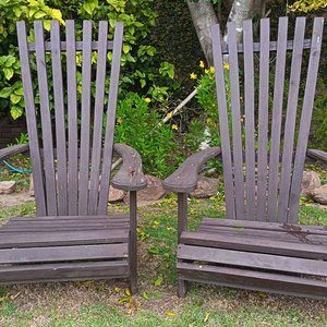 Par de Sillas de Jardín Adirondack de Madera Estilo Rústico - imagen 8