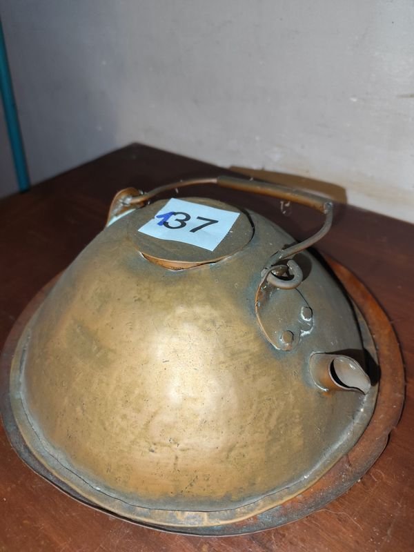 Pava Antigua de Cobre con Base y Dos Tachos