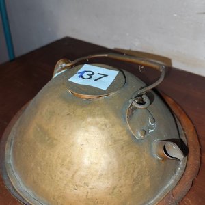 Pava Antigua de Cobre con Base y Dos Tachos - imagen 1