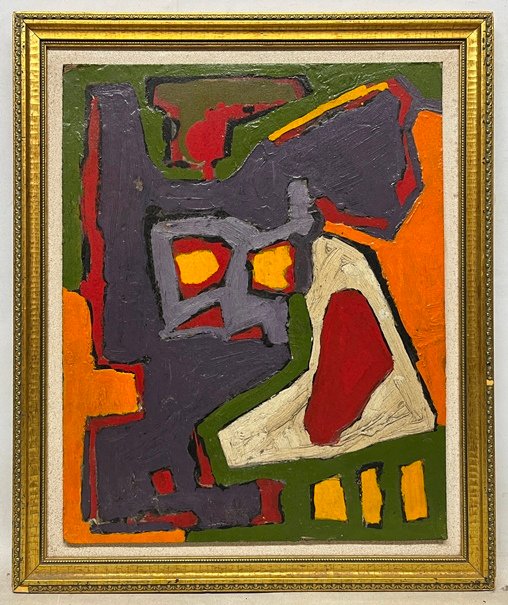 Lote siguiente: Pintura de Juan Angel Viera - Composición en óleo sobre cartón